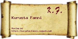 Kurusta Fanni névjegykártya