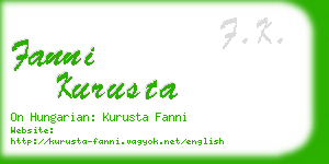 fanni kurusta business card